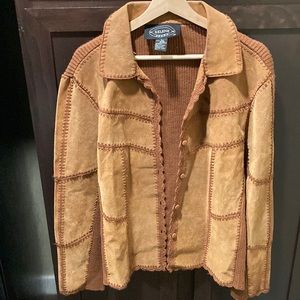 Women’s Selene Leather jacket, light brown (camel color) size L